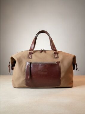 Pendleton Brown and Tan Canvas & Leather Duffel Weekender Needs Zipper Repair